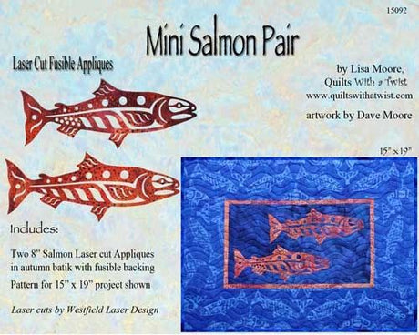 Mini Salmon Autumn Pair Lasercut Applique
