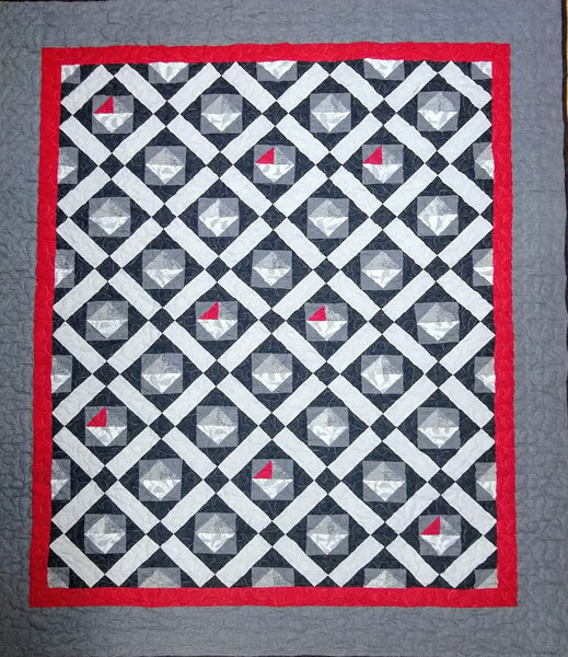 It Needs a Pop of Red Quilt Pattern by Sleeping Cat Creations