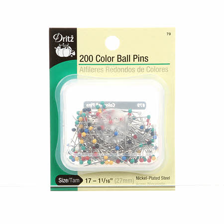 Color Ball Head Pin Size 17 - 1 1/16in 200ct