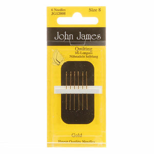 John James Gold Plated Between / Quilting Needles Size 8