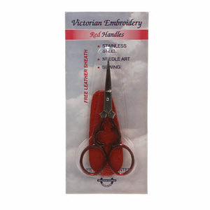 Embroidery Scissor 3 1/2in Victorian Style Red