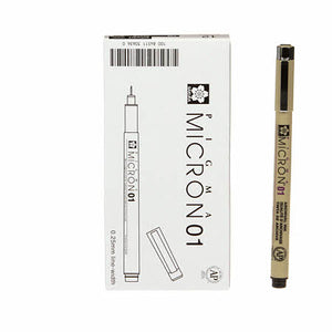 Pigma Micron Pen Black .25mm Size 01