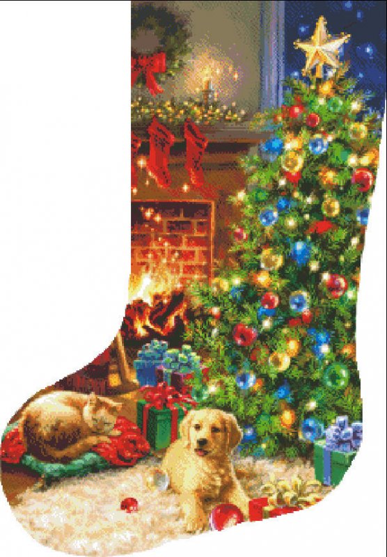 Holiday, Cross Stitch Christmas Stocking Kit