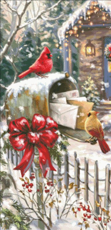 Storykeep Cardinal Cottage Cross Stitch By Dona Gelsinger