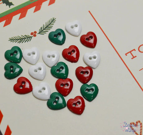 Christmas Hearts Buttons